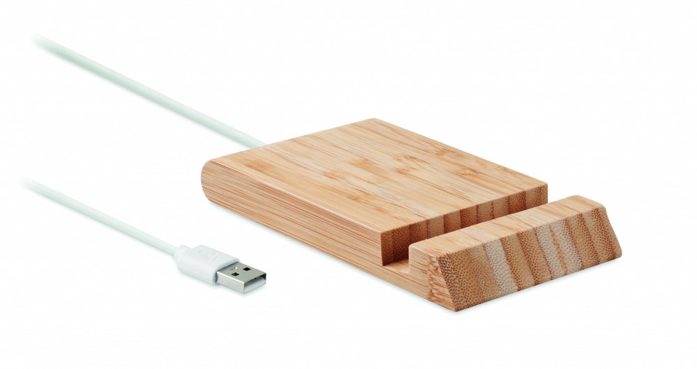 Logotrade promotional item image of: Bamboo wireless charger  10W ODOS