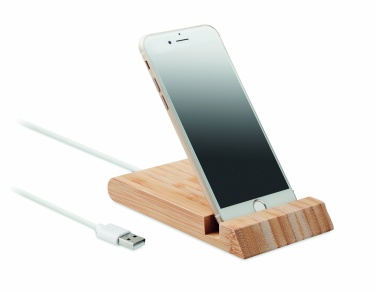 Logotrade promotional giveaway picture of: Bamboo wireless charger  10W ODOS