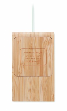 Logo trade corporate gifts picture of: Bamboo wireless charger 10W