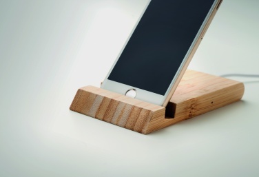 Logotrade promotional gift image of: Bamboo wireless charger  10W ODOS