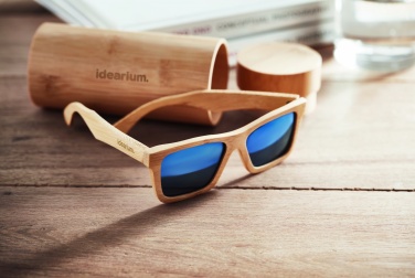 Logotrade promotional gift picture of: Sunglasses and case in bamboo KEILA