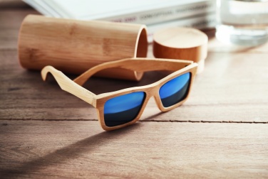 Logotrade corporate gift image of: Sunglasses and case in bamboo KEILA