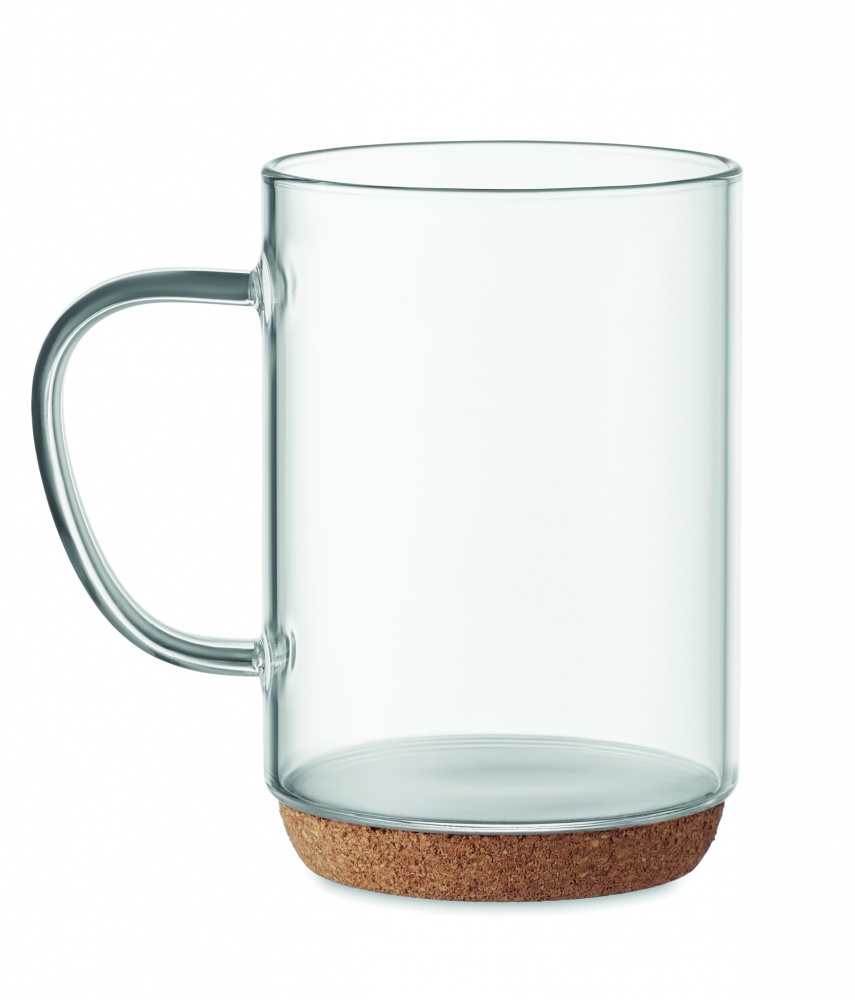 Logotrade corporate gift picture of: Glass mug 400ml with cork base