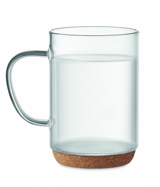 Logotrade promotional product image of: Glass mug 400ml with cork base