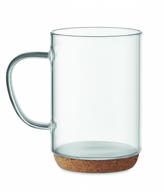 Logotrade promotional giveaway image of: Glass mug 400ml with cork base