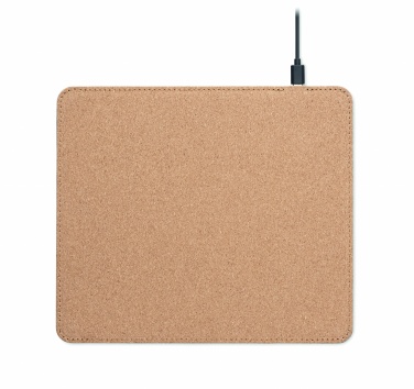 Logotrade promotional products photo of: Cork mouse mat charger 15W