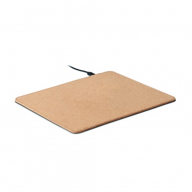 Logo trade corporate gift photo of: Cork mouse mat charger 15W