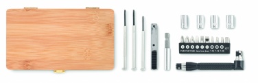 Logo trade promotional items image of: 21 pcs tool set in bamboo case