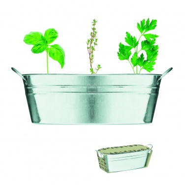 Logo trade promotional merchandise picture of: Zinc tub with 3 herbs seeds