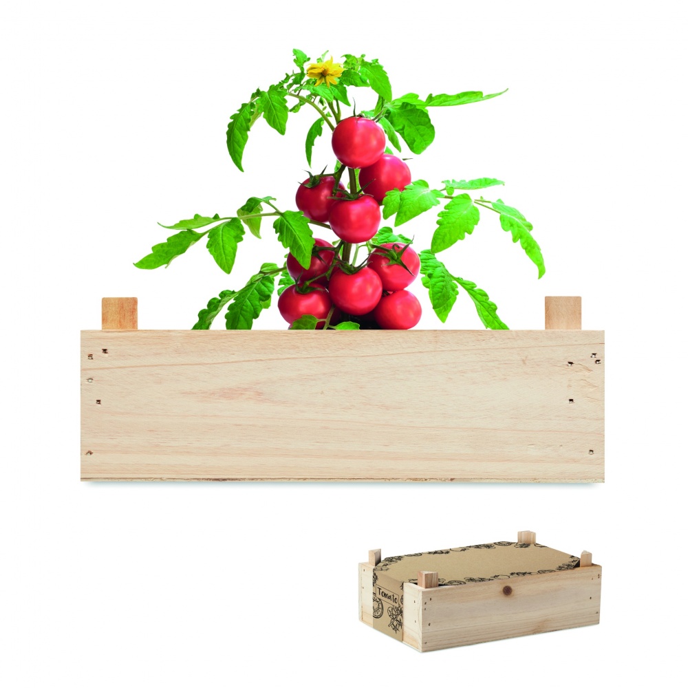 Logotrade promotional giveaway picture of: Tomato kit in wooden crate