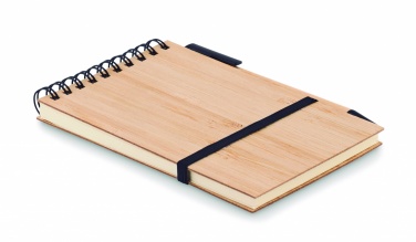 Logo trade business gifts image of: A6 bamboo notepad with pen SONORABAM