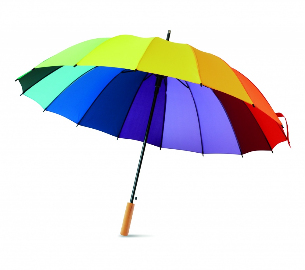 Logo trade promotional gift photo of: 27 inch rainbow umbrella