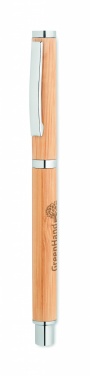 Logo trade promotional giveaways image of: Bamboo gel pen