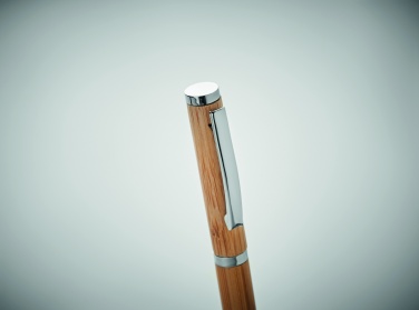 Logo trade promotional items image of: Bamboo gel pen