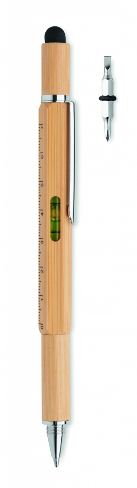 Logotrade promotional merchandise photo of: Spirit level pen in bamboo