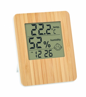 Logo trade promotional items image of: Bamboo weather station