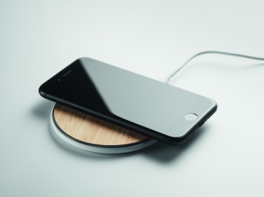 Logo trade promotional merchandise photo of: Bamboo wireless charger 10W