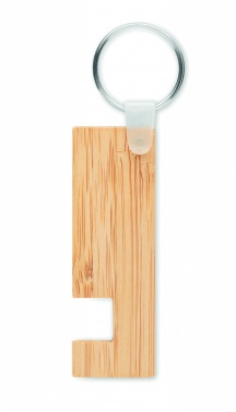 Logo trade promotional gifts picture of: Bamboo stand and key ring Savonlinna