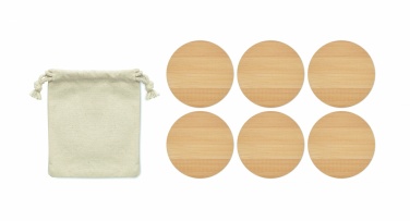 Logo trade promotional gifts picture of: Set of 6 bamboo coasters