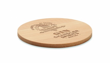 Logo trade promotional giveaways picture of: Bamboo round coaster