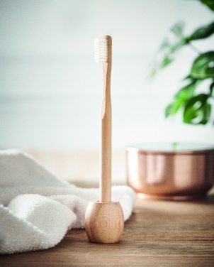 Logo trade promotional giveaway photo of: Bamboo tooth brush with stand