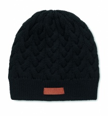 Cable knit beanie in RPET