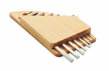 Logo trade promotional giveaways image of: Hex key set in bamboo