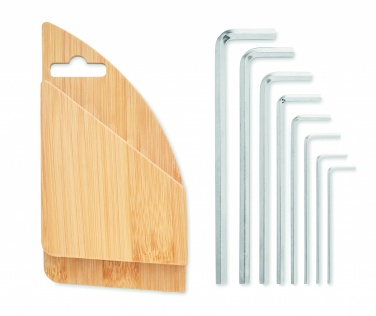 Logo trade corporate gifts image of: Hex key set in bamboo