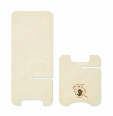 Logo trade business gift photo of: Birch Wood phone stand