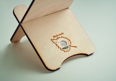 Logo trade promotional item photo of: Birch Wood phone stand