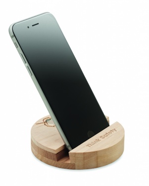 Logo trade promotional items picture of: Birch Wood phone stand