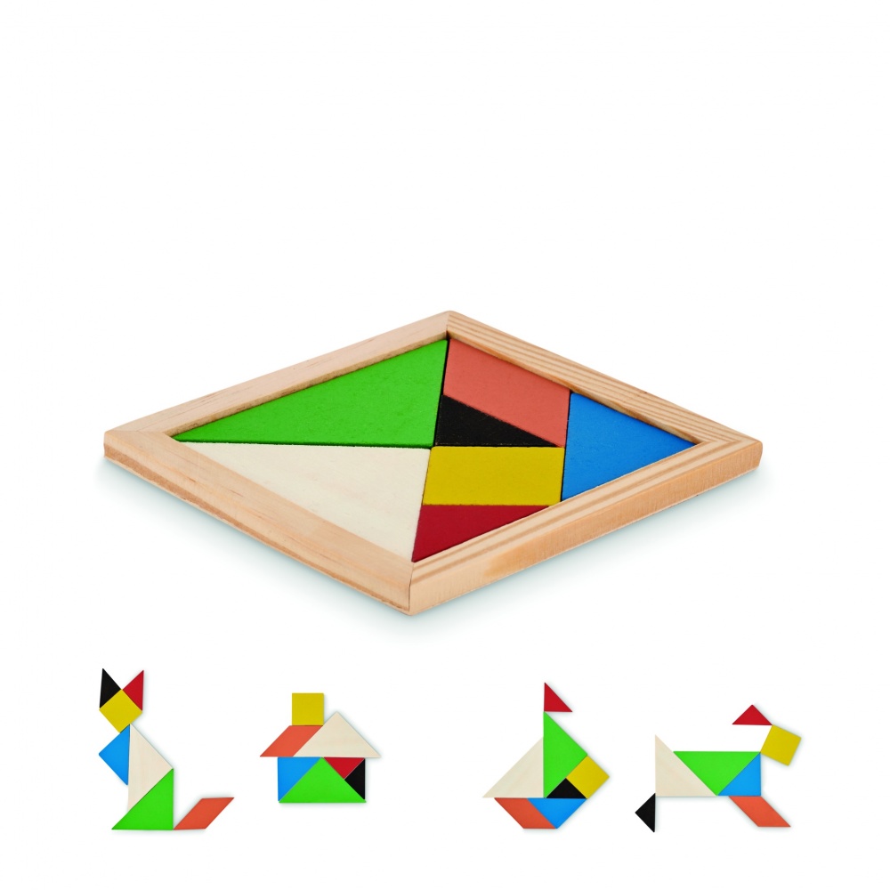 Logo trade corporate gifts image of: Tangram puzzle in wood