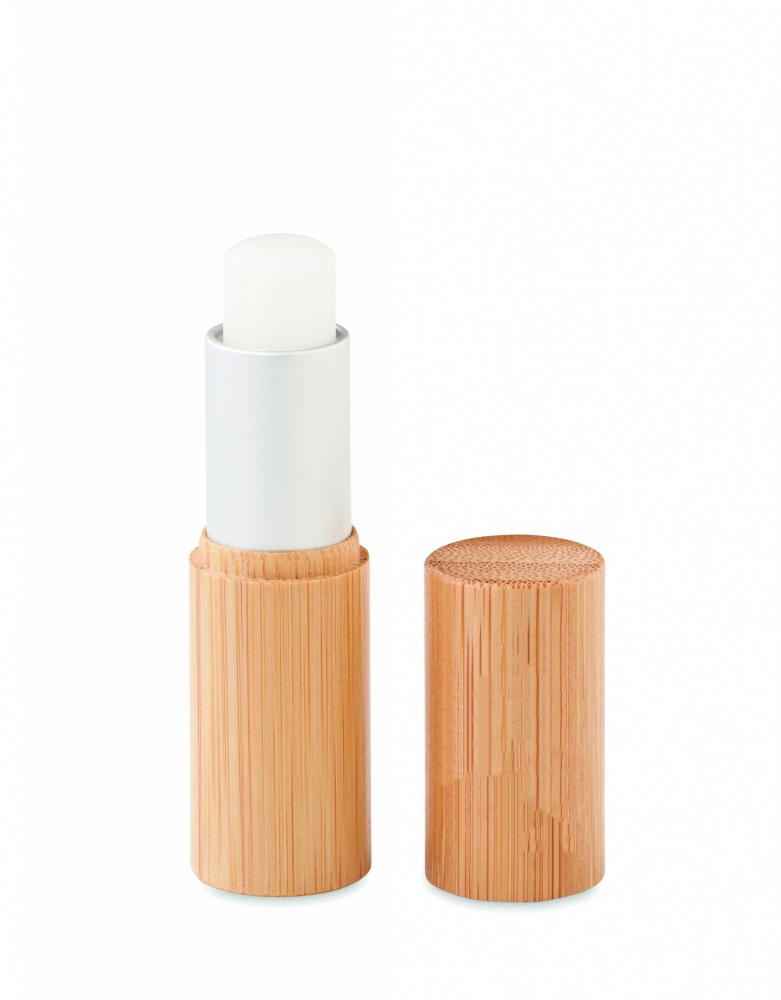 Logo trade promotional gift photo of: Lip balm in bamboo tube box