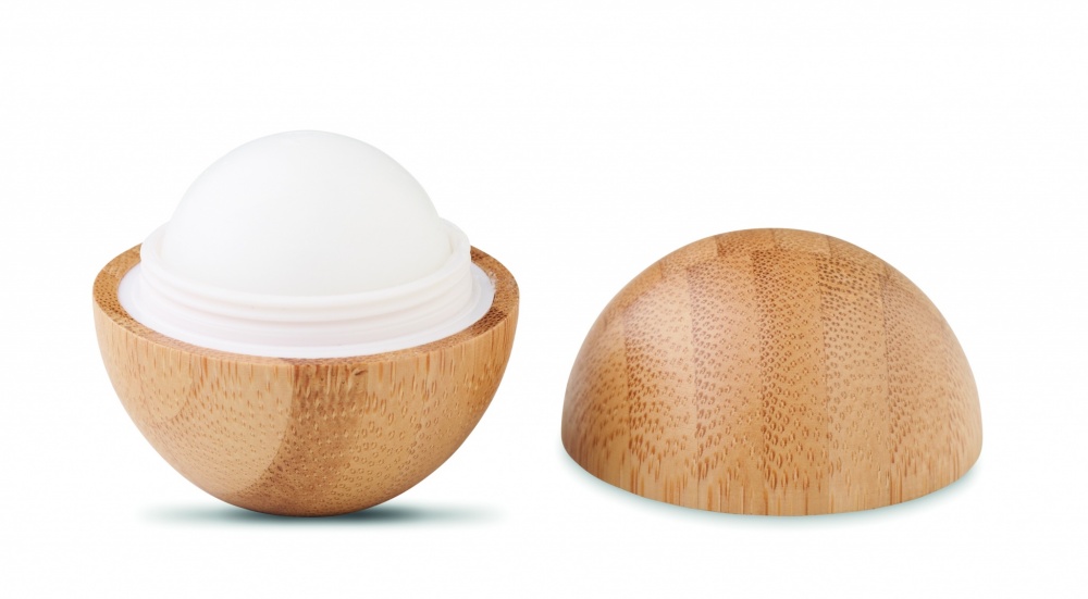 Logotrade corporate gift picture of: Lip balm in round bamboo case