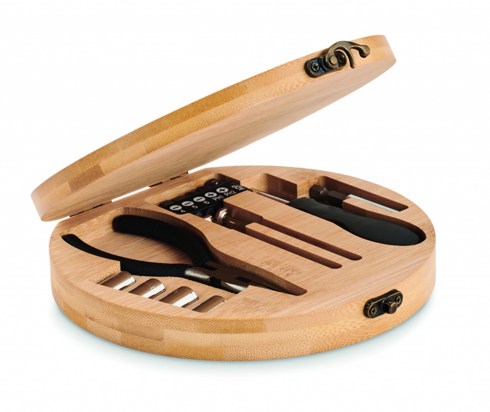 Logotrade business gift image of: 15 piece tool set bamboo case