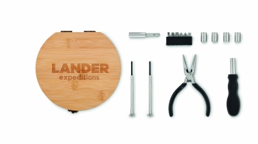 Logo trade promotional gifts image of: 15 piece tool set bamboo case