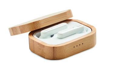 Logotrade promotional giveaway picture of: TWS earbuds in bamboo case