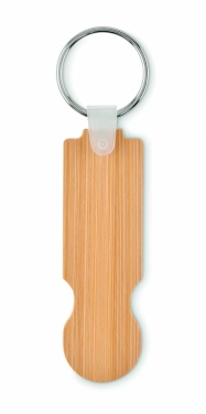 Logotrade promotional products photo of: Bamboo euro token key ring Rauma