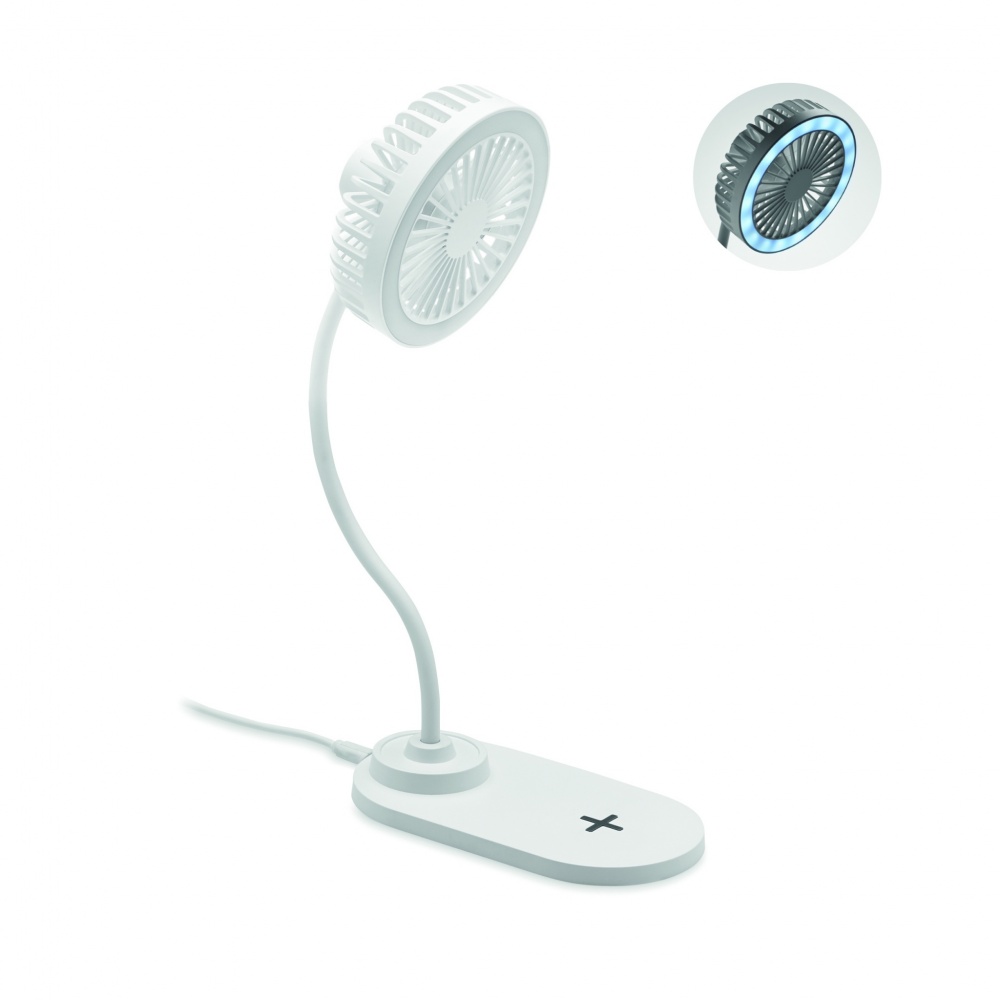 Logo trade promotional gifts picture of: Desktop charger fan with light