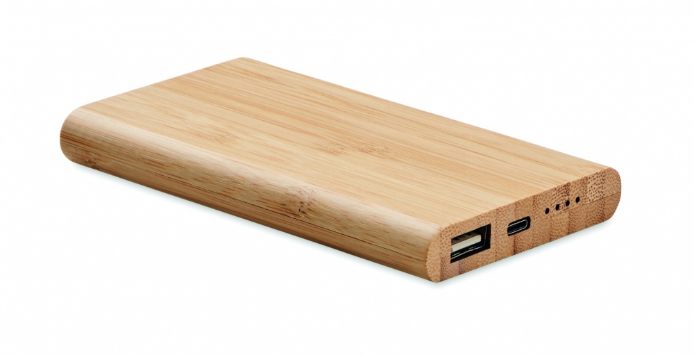 Logo trade corporate gifts image of: 4000 mAh Bamboo power bank