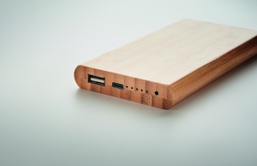 Logo trade business gift photo of: 6000 mAh Bamboo power bank