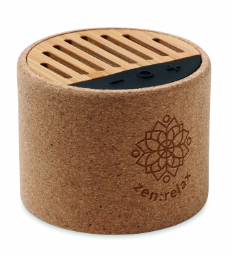 Logotrade promotional merchandise image of: Round cork wireless speaker