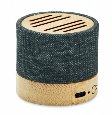 Logo trade promotional products image of: Bamboo RPET wireless speaker