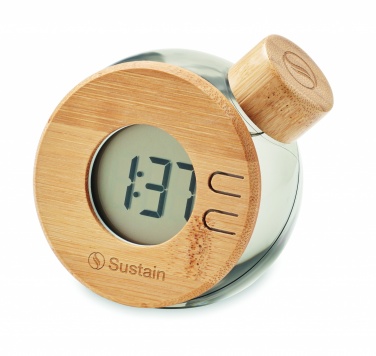 Logotrade promotional products photo of: Water powered bamboo LCD clock