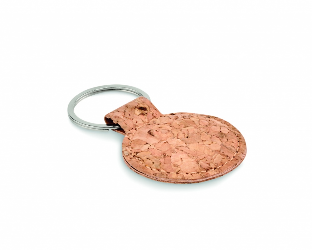 Logotrade advertising product picture of: Round cork key ring Mikkeli