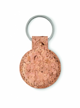 Logo trade advertising products image of: Round cork key ring Mikkeli