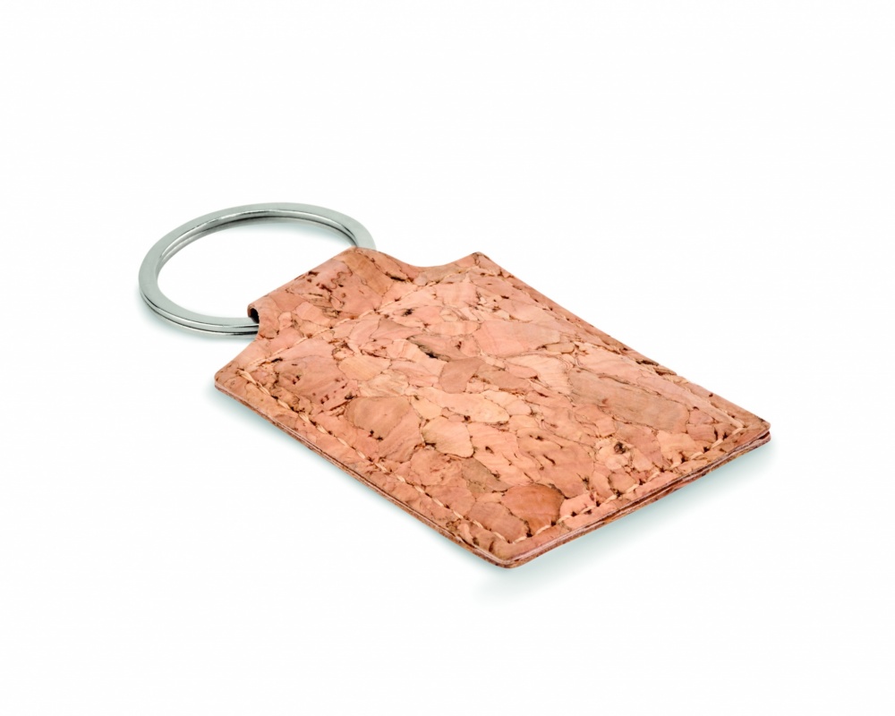 Logo trade promotional merchandise photo of: Rectangular cork key ring Imatra