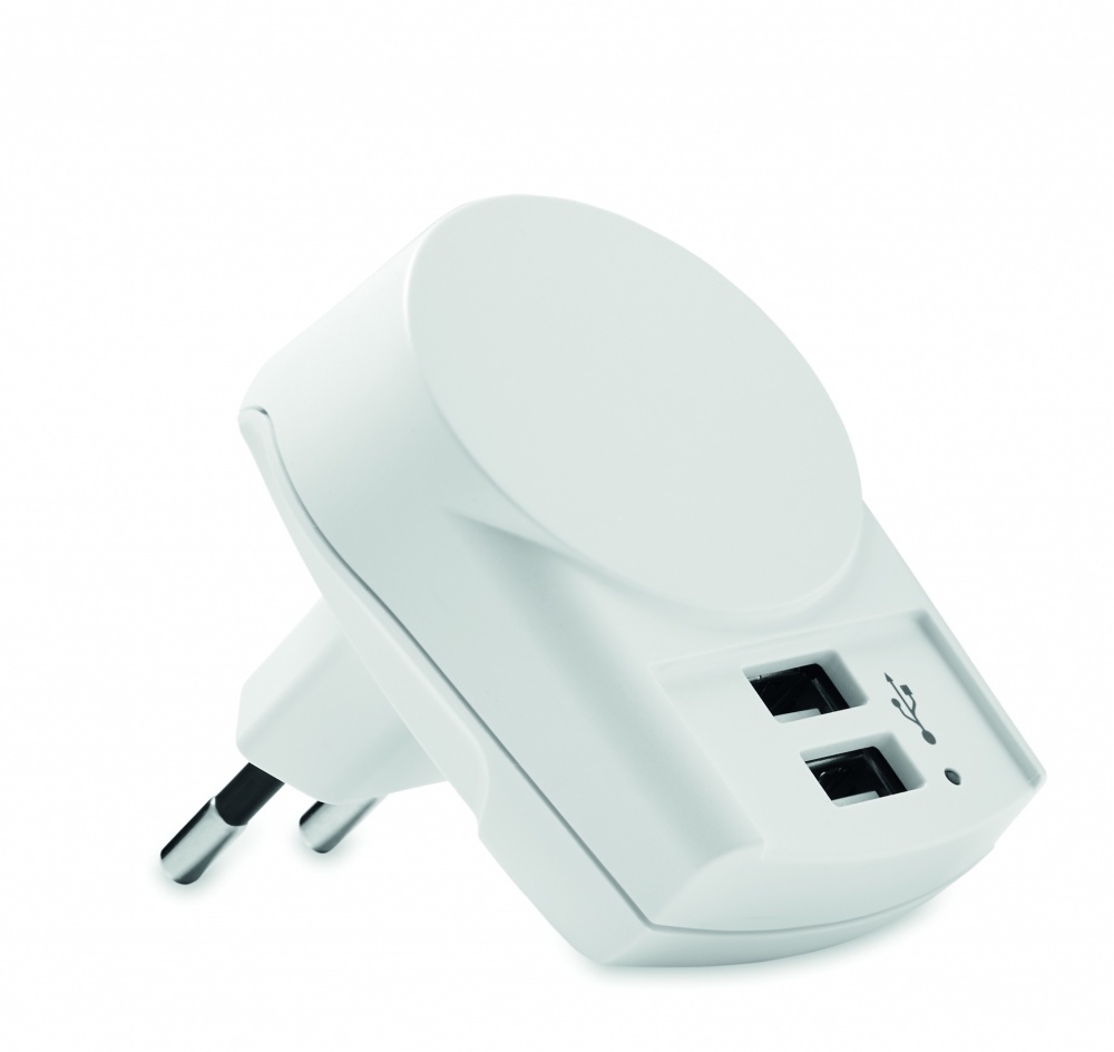 Logo trade promotional merchandise picture of: Skross Euro USB Charger (2xA) 12W