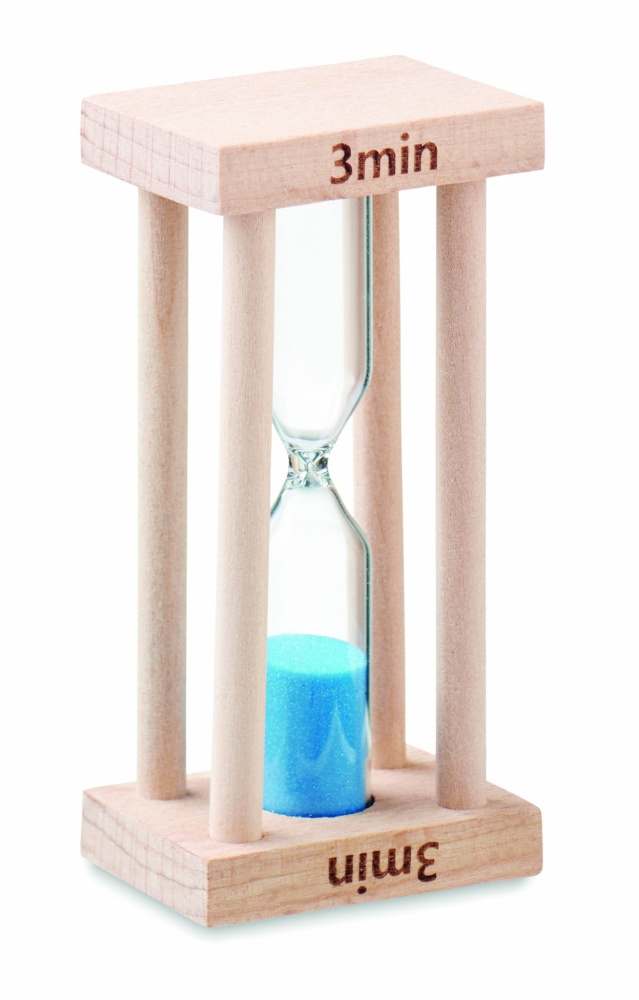 Logo trade promotional merchandise photo of: Wooden sand timer 3 minutes