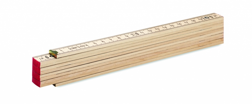 Logo trade promotional giveaways picture of: Carpenter ruler in wood 2m